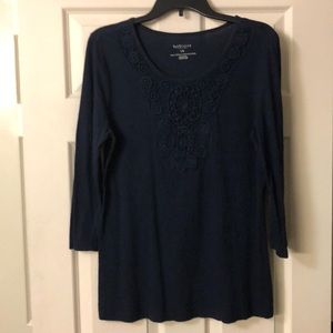 Navy blue 3/4 sleeve shirt